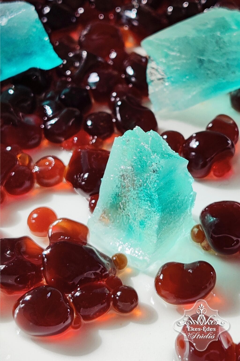 Kávés zselé kaviár és "Pina Colada" ízű zselé kristályok a tanfolyam kiegészítő témái.