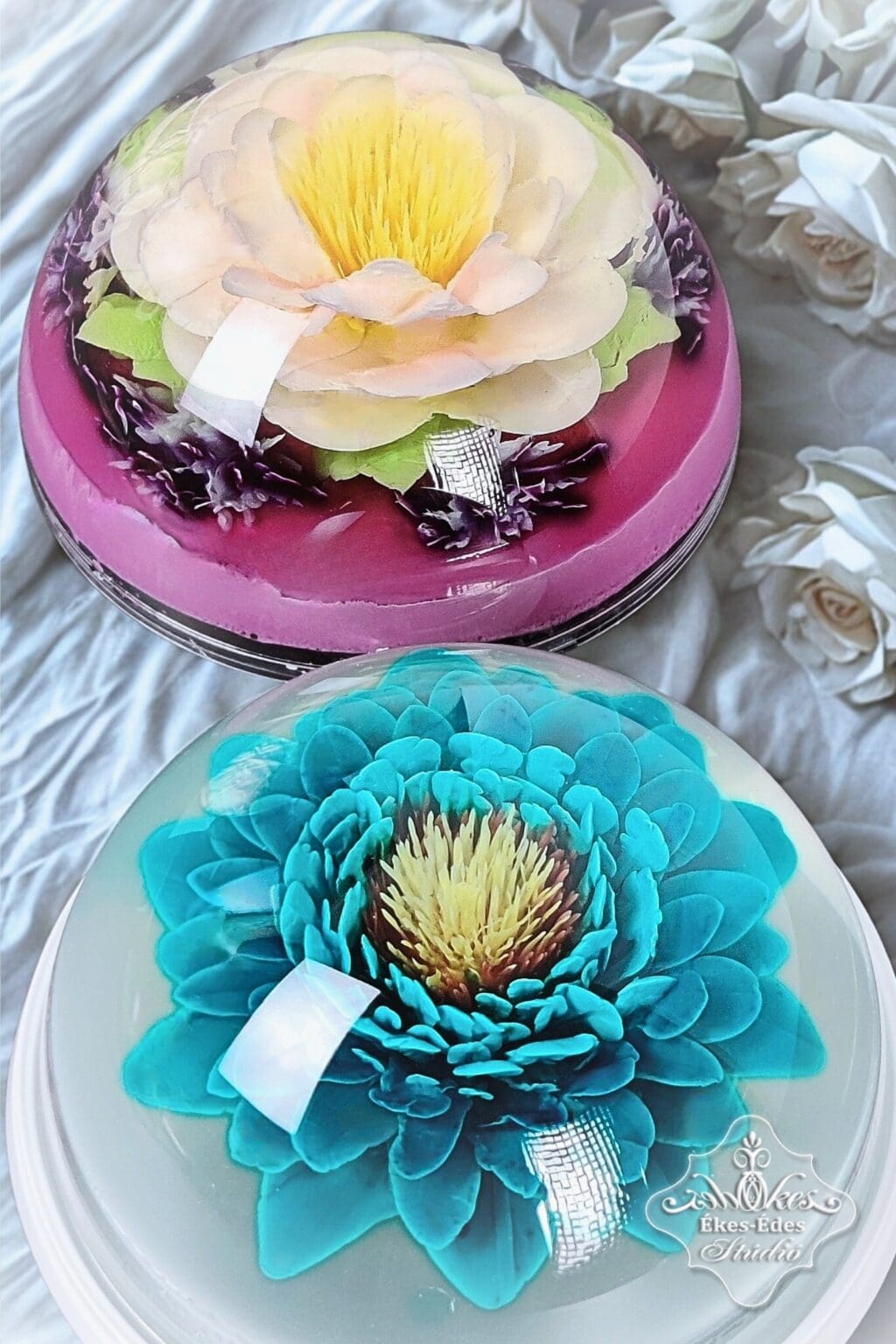 Az oktató, Vargáné Orbán Anikó kis zselévirágos desszertjei ragyogó színekben