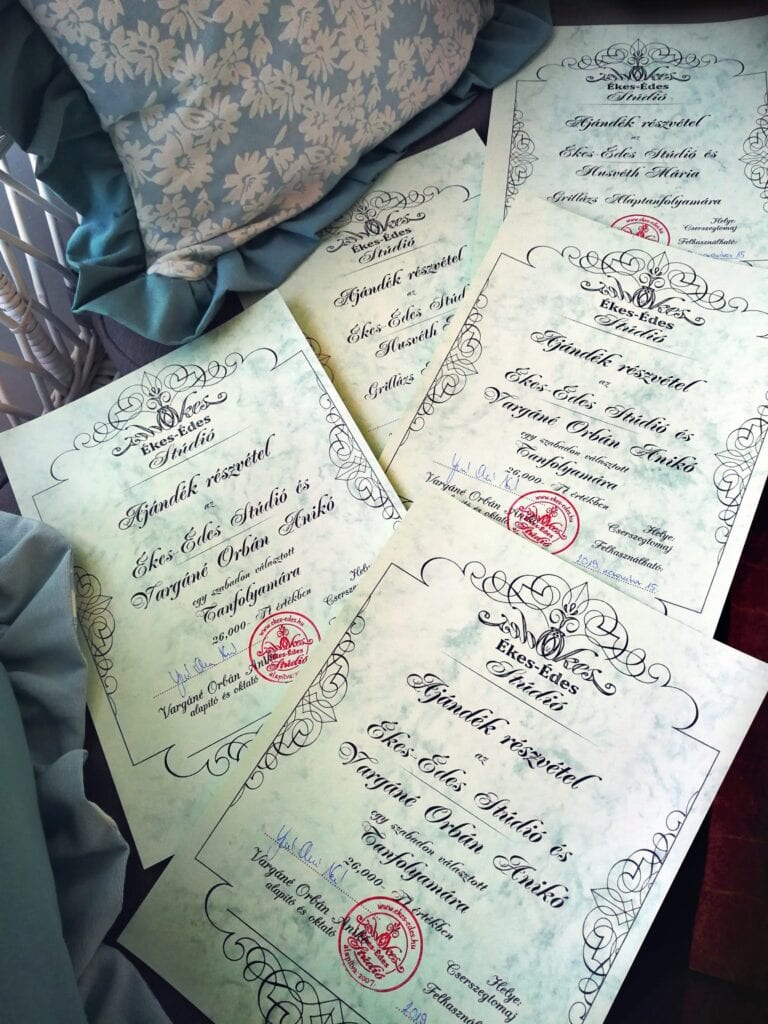 Választott értékben kiállított ajándékutalvány az Ékes-Édes Stúdió tanfolyamára